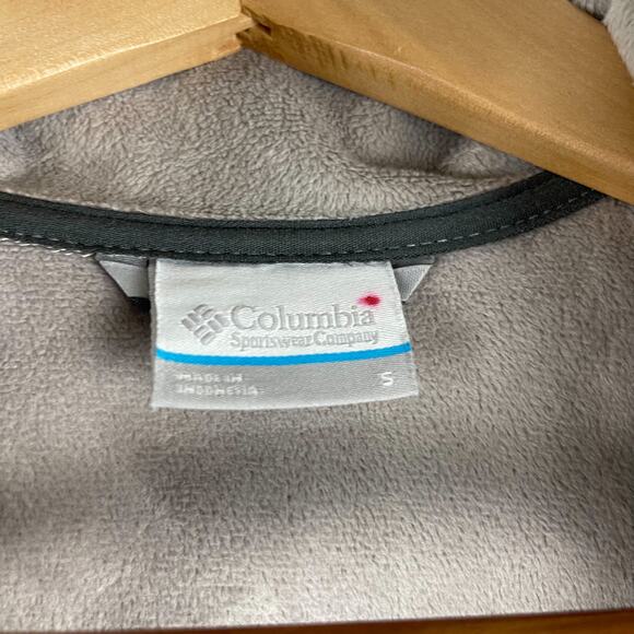 Columbia Full Zip Lined Jacket Women's Size Small Light Gray Beige Soft Shell - Picture 11 of 12
